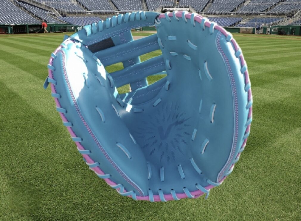 Teal and Black Softball Catcher’s Glove - Image 2