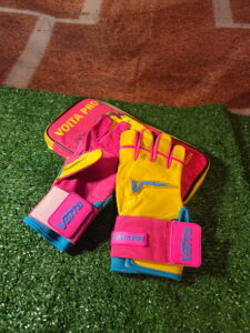 Hot pink, Yellow, and Blue Batting