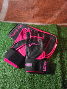 Hot Pink and Black Batting Gloves